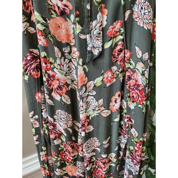 Xhilaration Women's Gray Floral 100% Rayon Comfort Waist Pull On Trouser Pant S - Picture 3 of 11